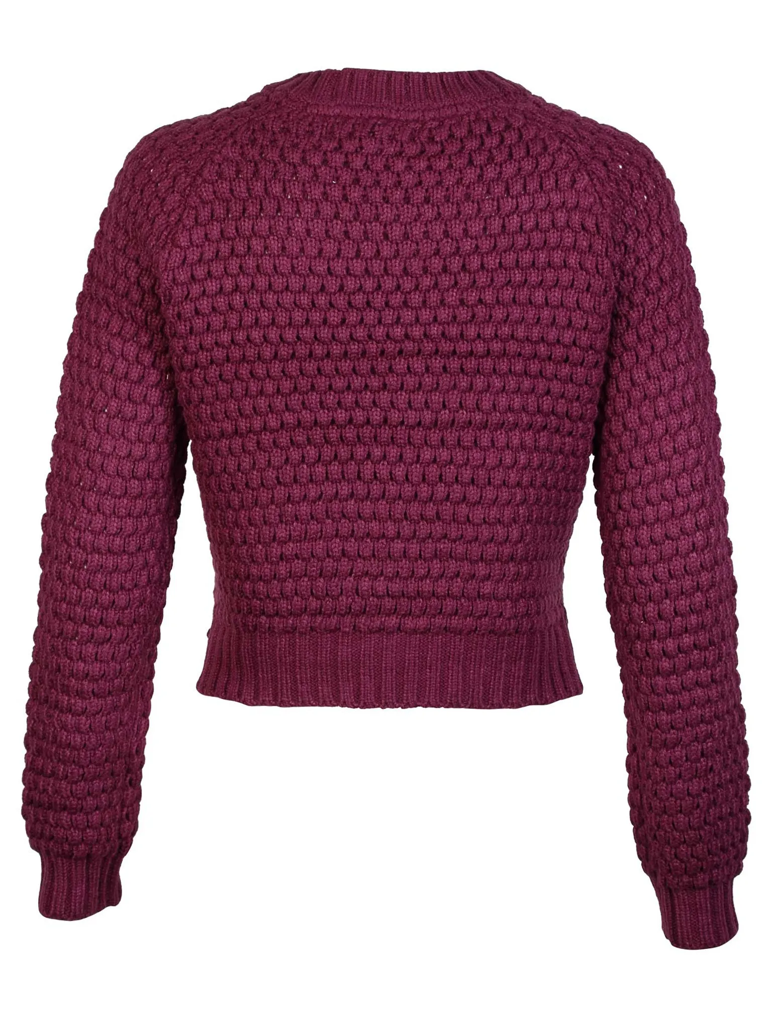 Amara Reya Cornflower cropped knitted jumper in Dark Purple