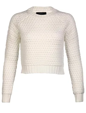 Amara Reya Cornflower cropped knitted jumper in Ivory