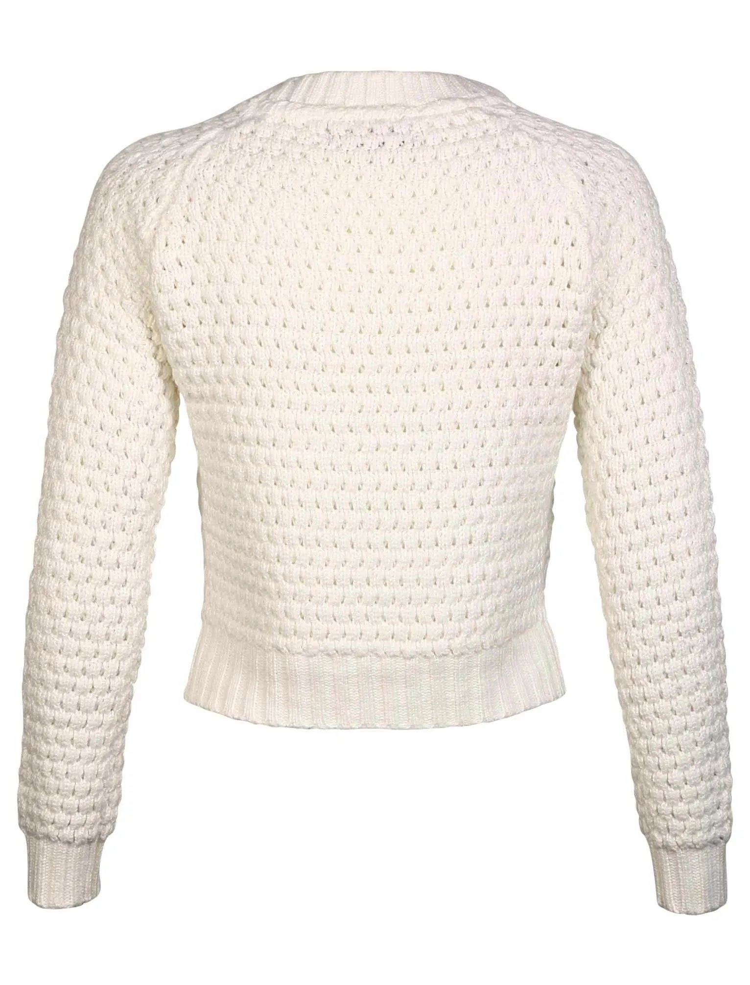 Amara Reya Cornflower cropped knitted jumper in Ivory