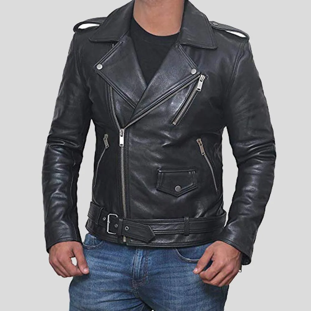 Black Biker Leather Jacket