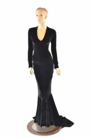 Black Velvet Morticia Gown