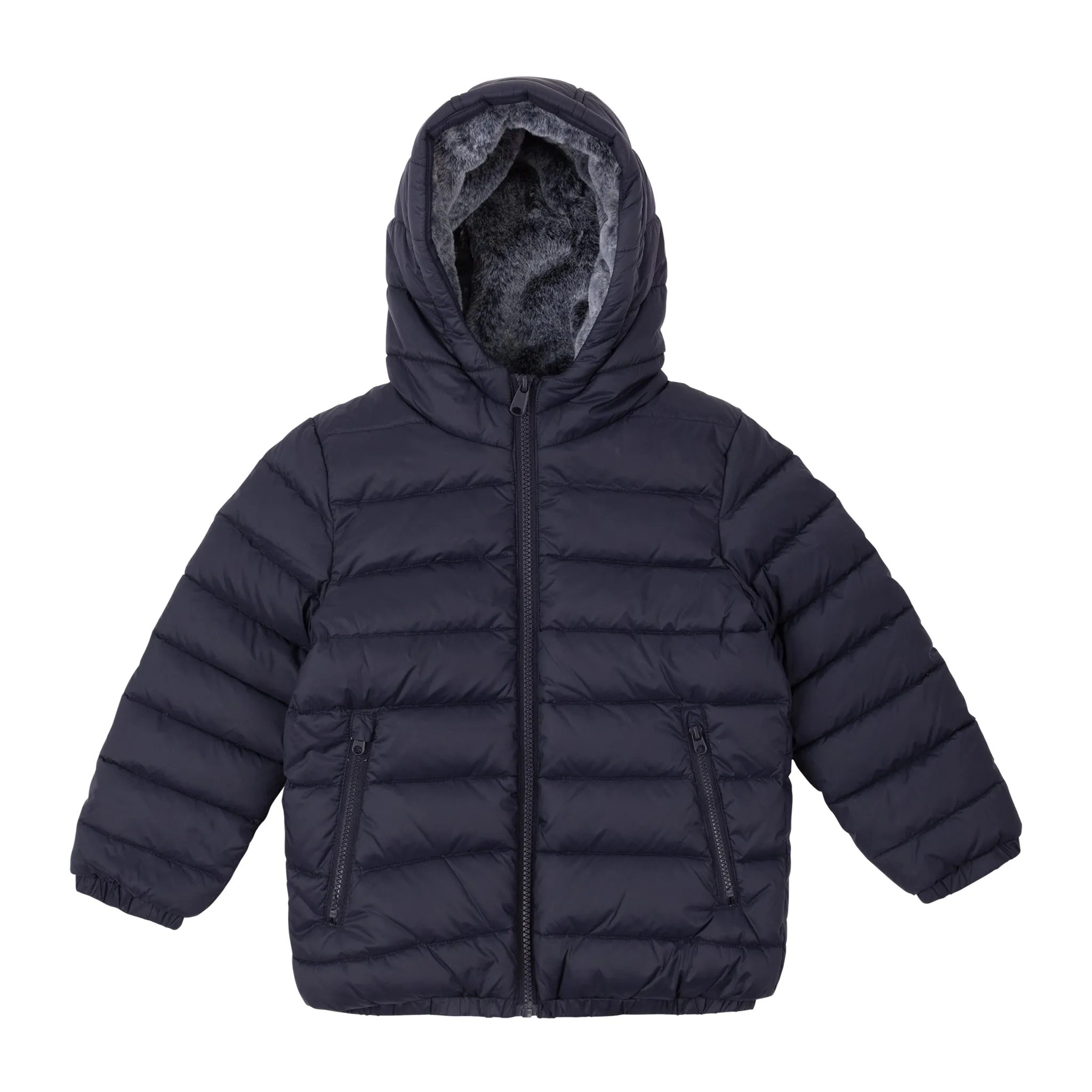 Boys Navy Basic Classic Puffer Coat