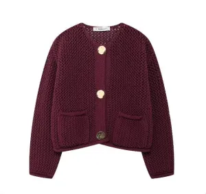 Buttoned Knit Cardigan