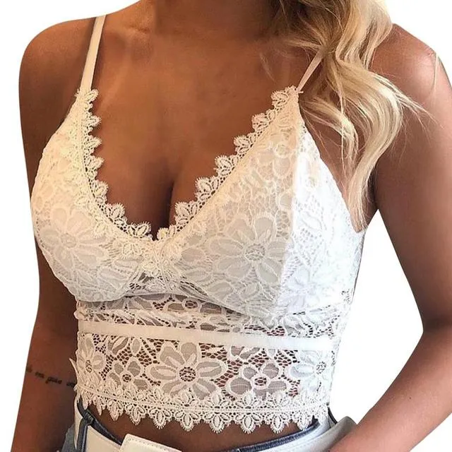 Donnabelle Lace Detailed Sleeveless Crop Top