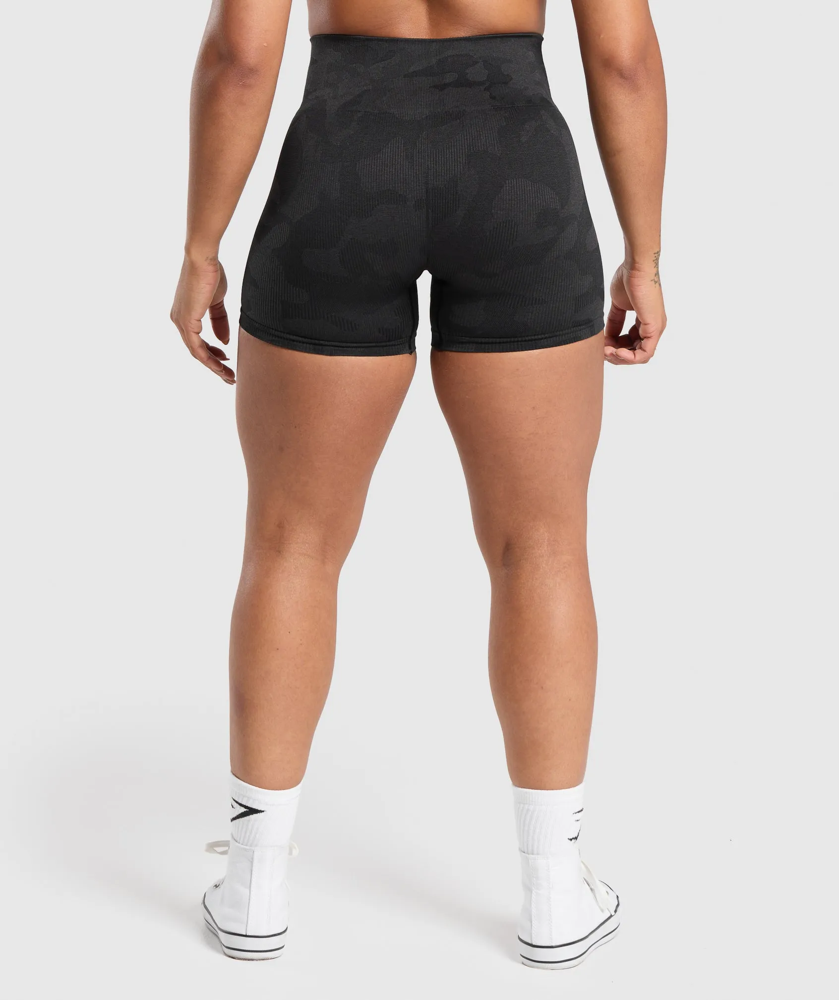 Gymshark Adapt Camo Seamless Shorts - Black/Asphalt Grey