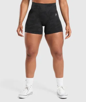 Gymshark Adapt Camo Seamless Shorts - Black/Asphalt Grey