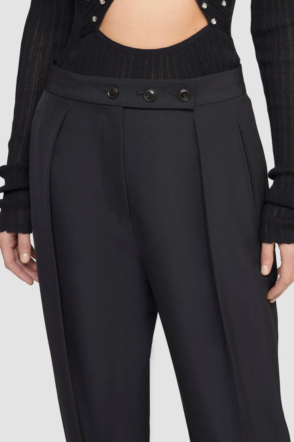 High-Waisted Tapered Trousers