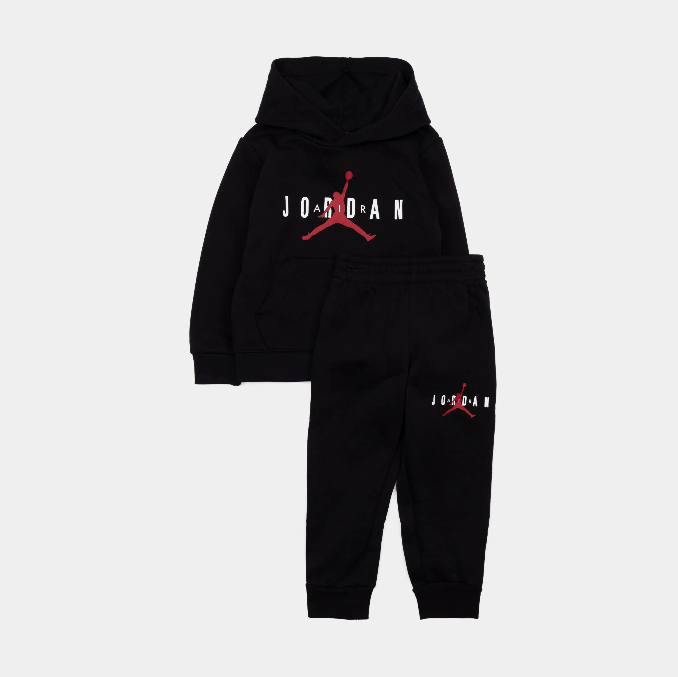 Jumpman Pullover and Jogger Infant Toddler Set (Black)