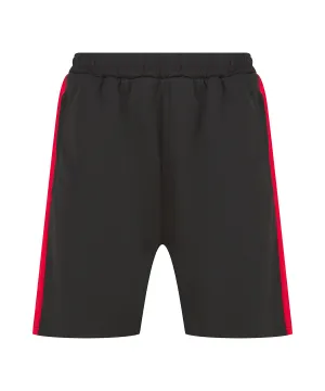 Knitted shorts with zip pockets | Black/Red