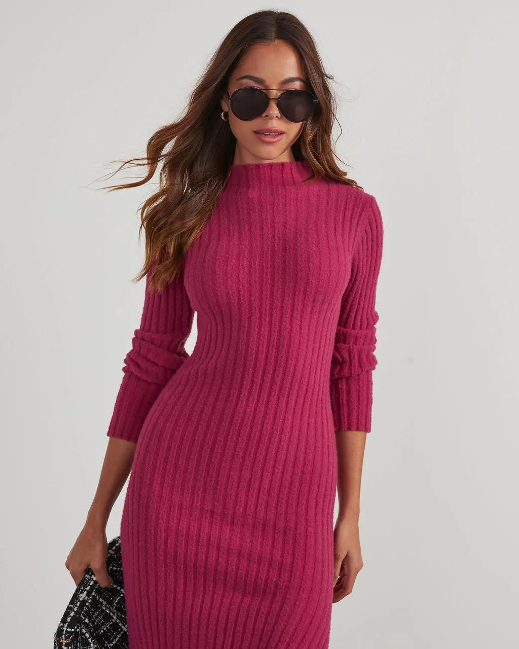 Lidia Ribbed Midi Sweater Dress