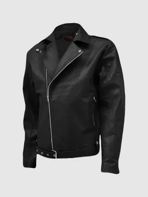 Men Traditional Leather Biker Jacket