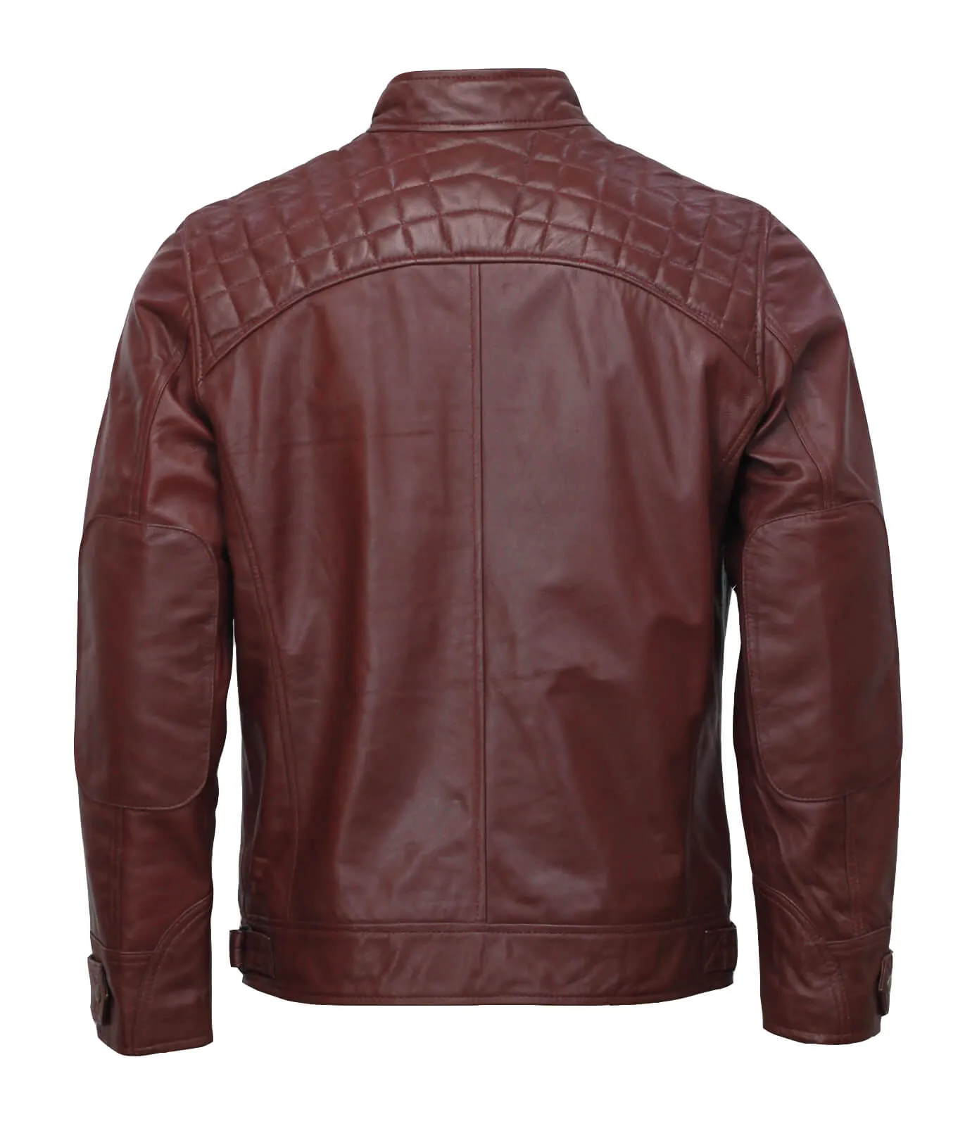 Men’s Maroon Moto Biker Leather Jacket