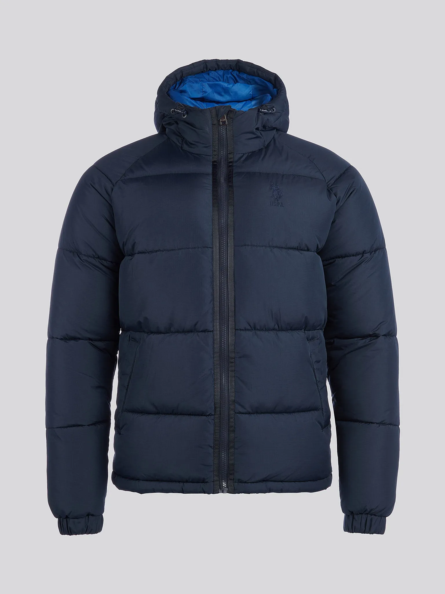 Mens Ripstop Hooded Puffer Jacket in Dark Sapphire Navy