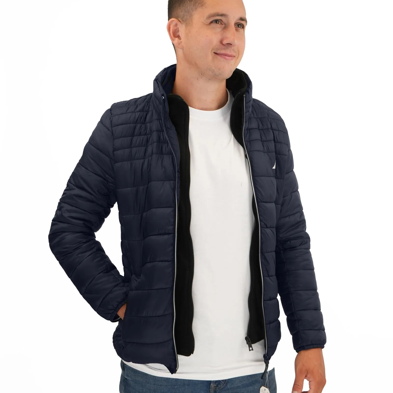 Nautica Performance Double Zip Puffer Jacket Navy