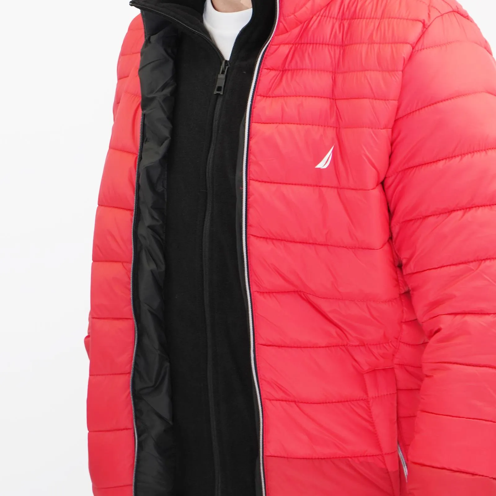 Nautica Performance Double Zip Puffer Jacket Red