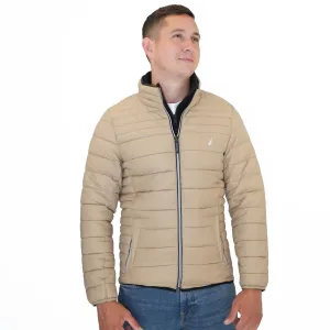 Nautica Performance Double Zip Puffer Jacket Tan