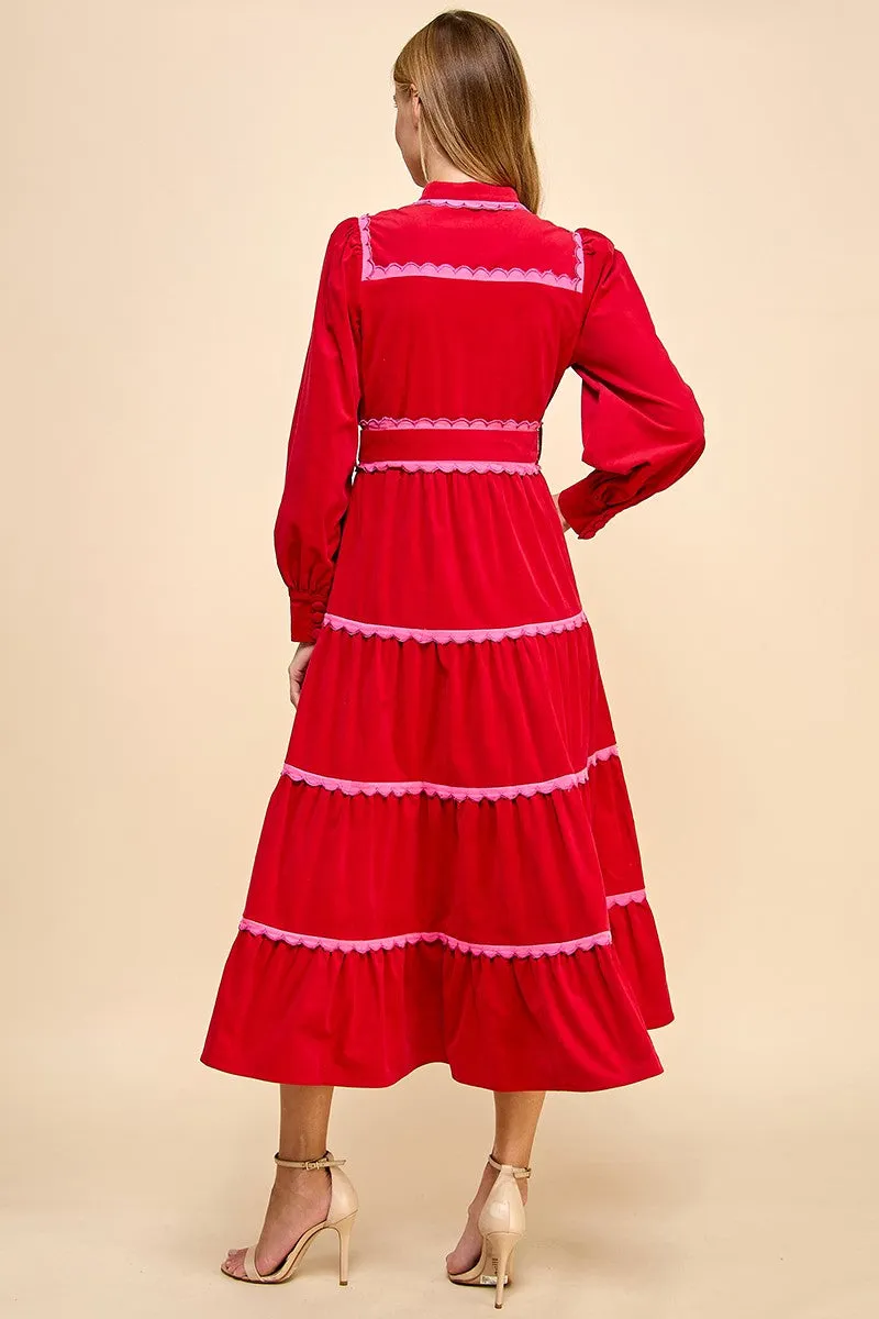 Red Velvet Maxi Dress