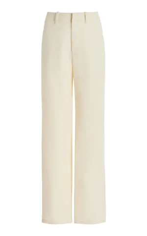 Rhys Pant in Ivory Virgin Wool Linen Twill