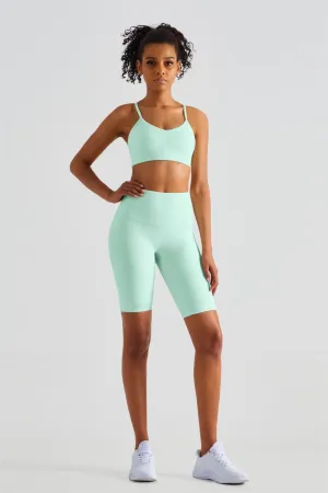 Ribbed Sports Bra & Shorts Activewear Set