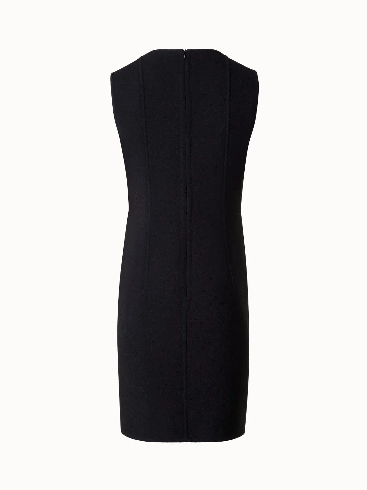 Short Sheath Dress in Wool Crêpe Double-Face