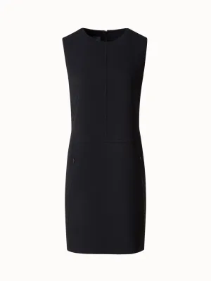 Short Sheath Dress in Wool Crêpe Double-Face