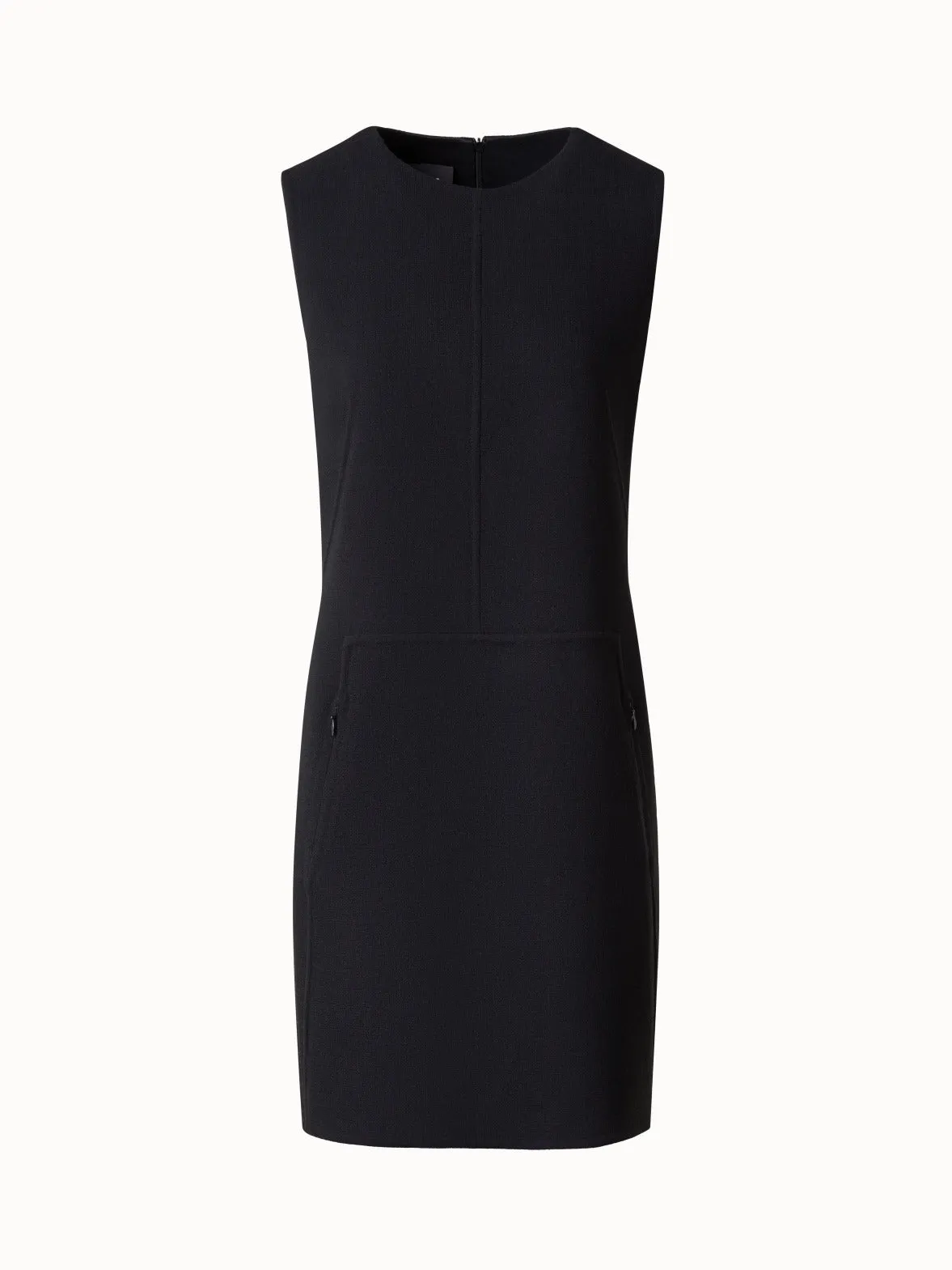 Short Sheath Dress in Wool Crêpe Double-Face