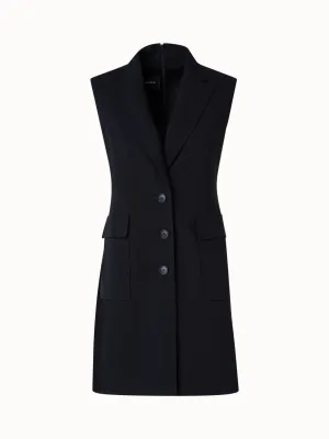 Short Tuxedo Dress in Wool Double-Face