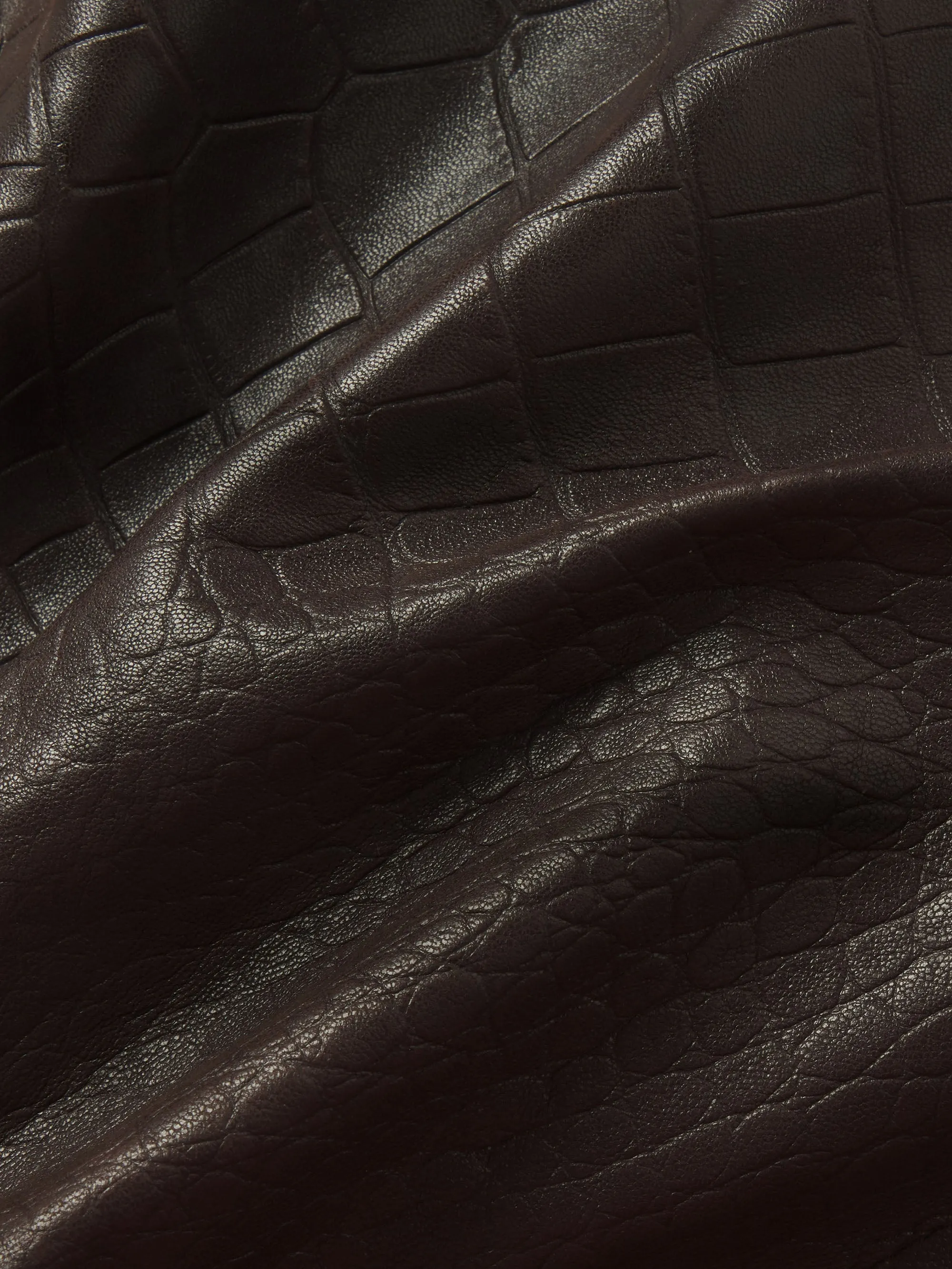 The Midaxi Leather Skirt -- Espresso Croc