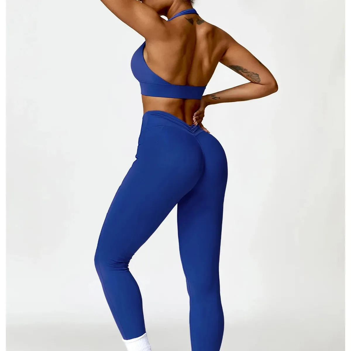 Trend4us High-Waisted Performance Leggings and Sports Bra Set