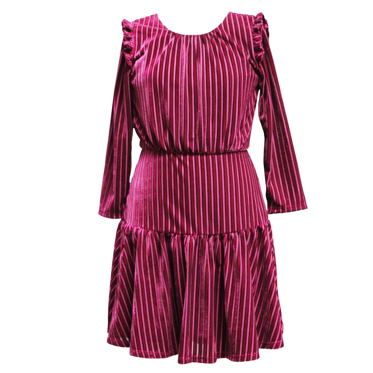 Tween Velvet Shadow Stripe Dress