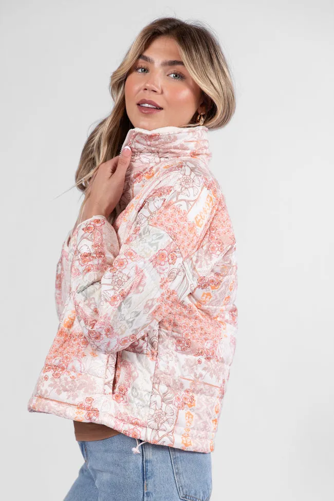 Vail Valley Pink Multi Patch Floral Quilted Zip Up Jacket FINAL SALE