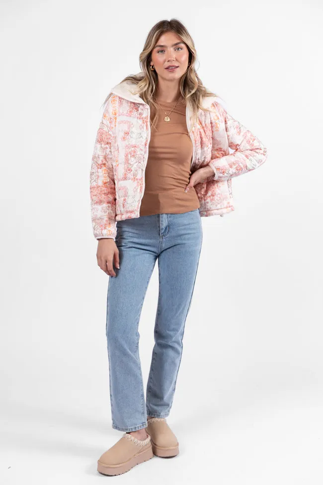 Vail Valley Pink Multi Patch Floral Quilted Zip Up Jacket FINAL SALE