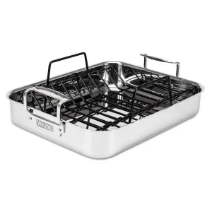 Viking 3-Ply Roasting Pan w/ Non-Stick Rack, Mirror