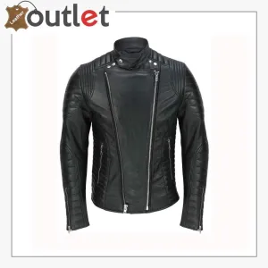 Vintage Designer Quilted Panel Style Sheep Leather Jacket