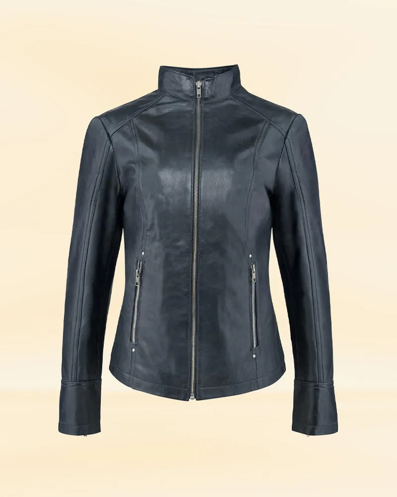 Women's Black Leather Biker Jacket | Women Biker Jacket