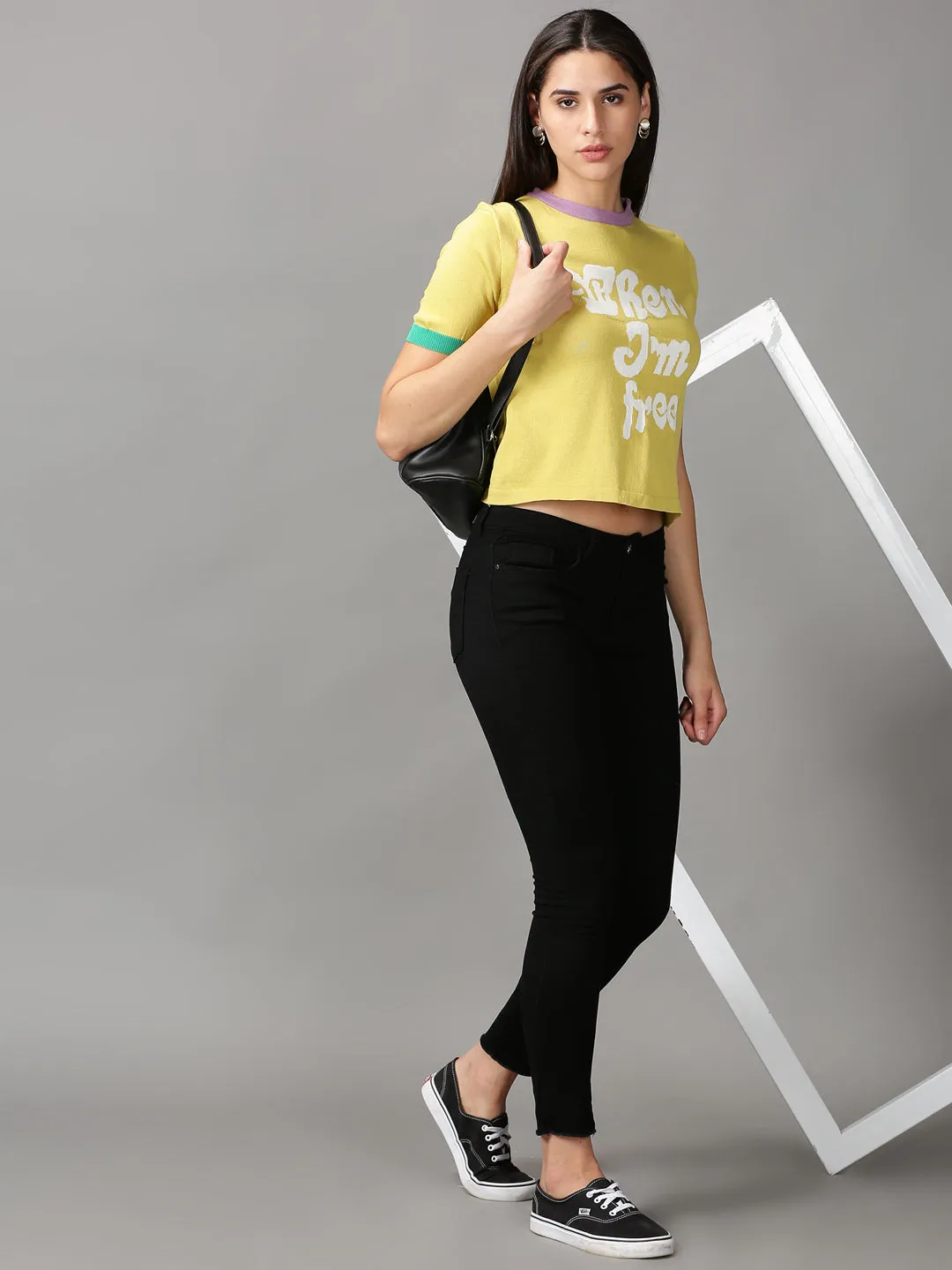 Women's Mustard Solid Top