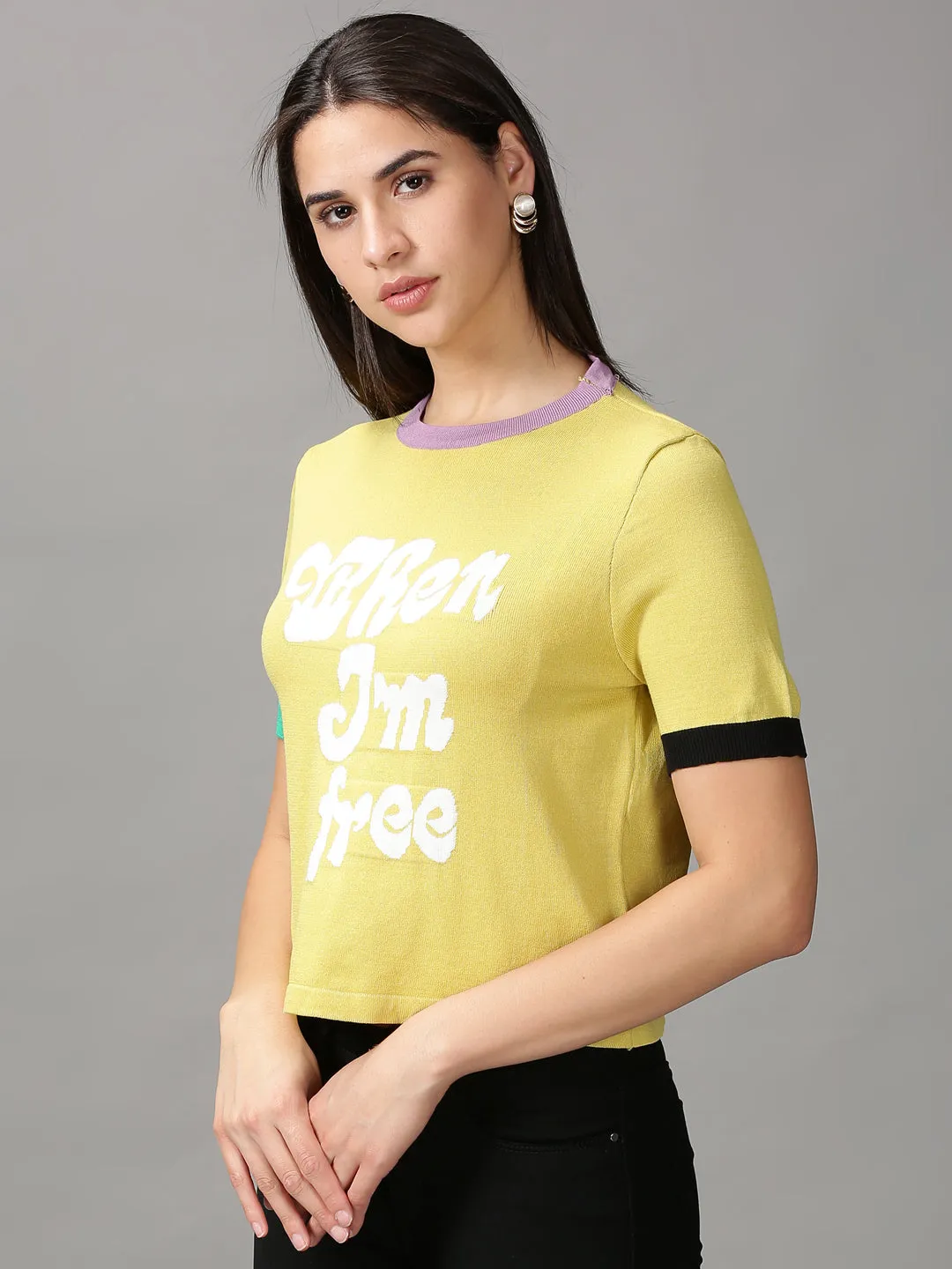 Women's Mustard Solid Top